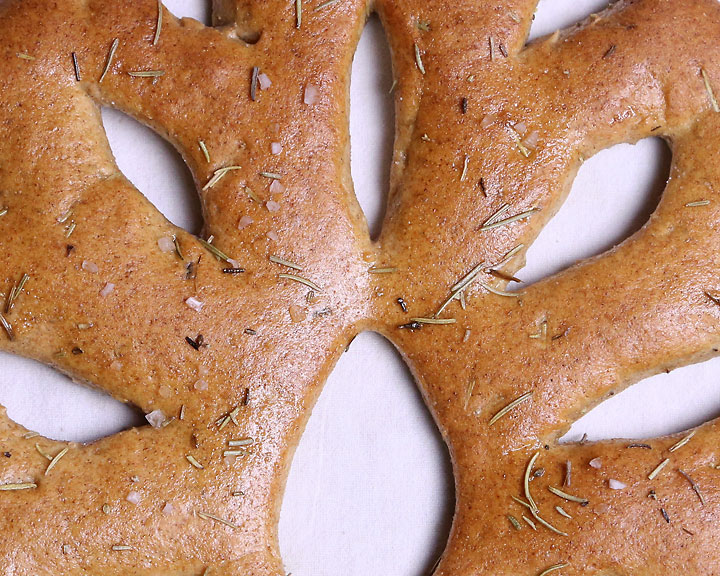 Rosemary Fougasse made with Heirloom Grain