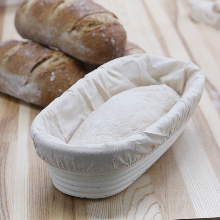 2 Pack of Baguette Banneton Bread Proofing Basket and Linen Liner Set with G4U3 