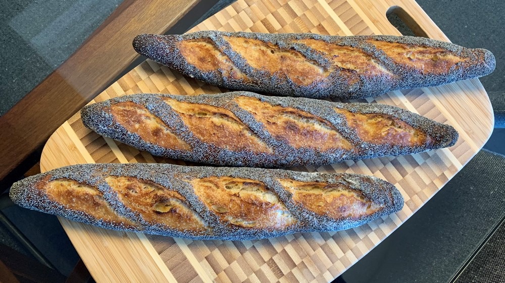 Poppyseed Crusted Yorkville Sourdough Baguettes