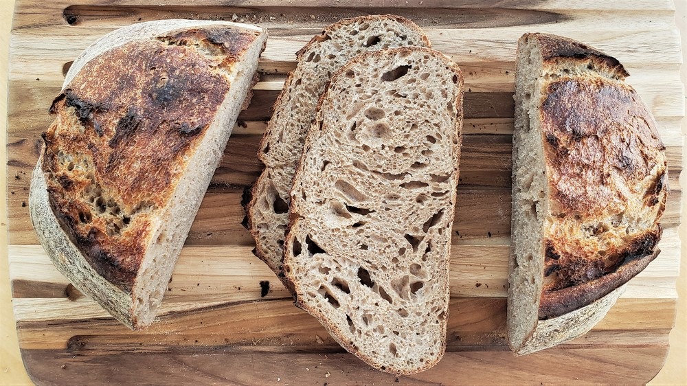 Fifty-Fifty Whole Wheat Sourdough Bread