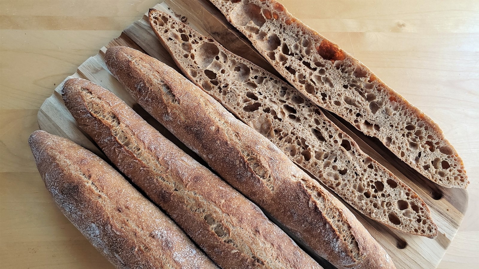 Whole Grain Sourdough Baguettes – Breadtopia