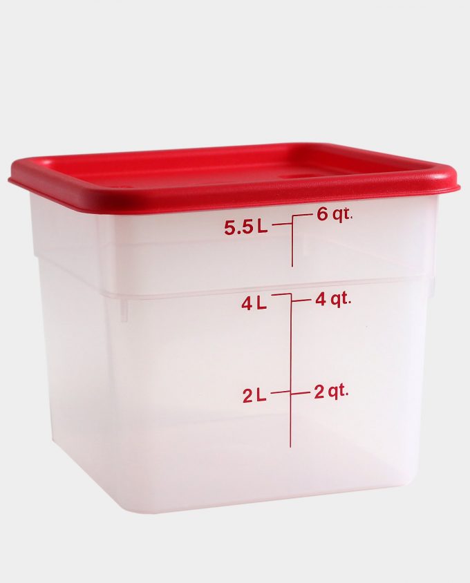 Dough and Storage Bucket with Lid — 6 qt. Square