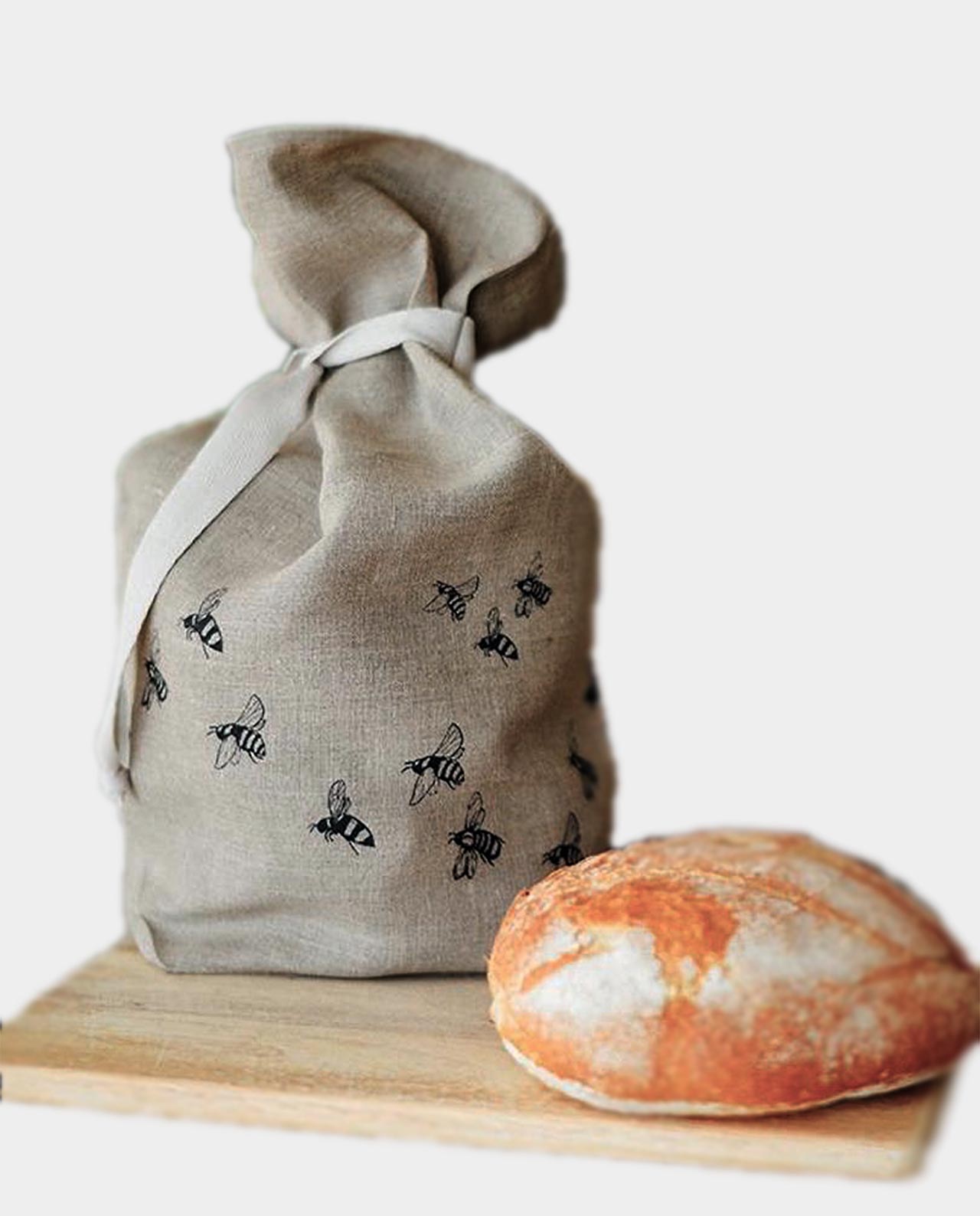 Linen Bread Bags - Breathable Food Drawstring Storage Bag To Keep
