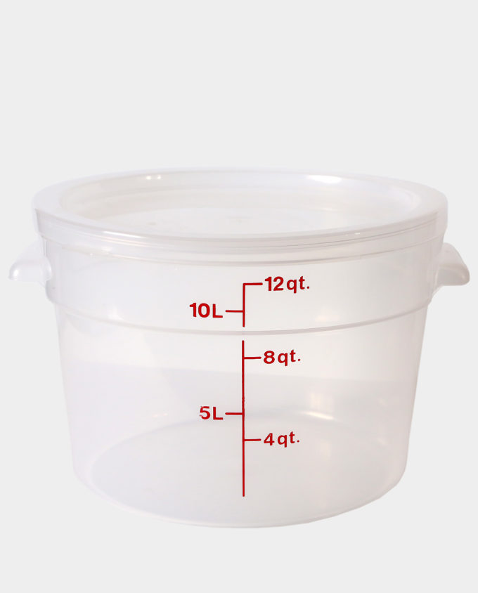 Dough Rising and Storage Bucket w/Lid — 12 qt. Round