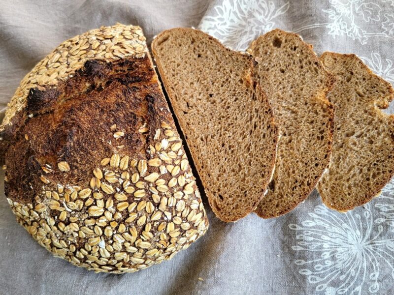 Maple Oat and Wheat Sourdough Bread