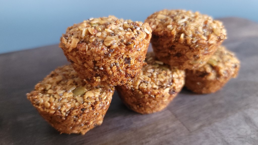 These energy dense and fiber-filled breakfast bites are Breadtopia's take on the popular snack Aussie Bites. They're absolutely delicious and packed with nutritious oats, quinoa, seeds, and dried fruit. Make them gluten free or use some sourdough discard in the batter.