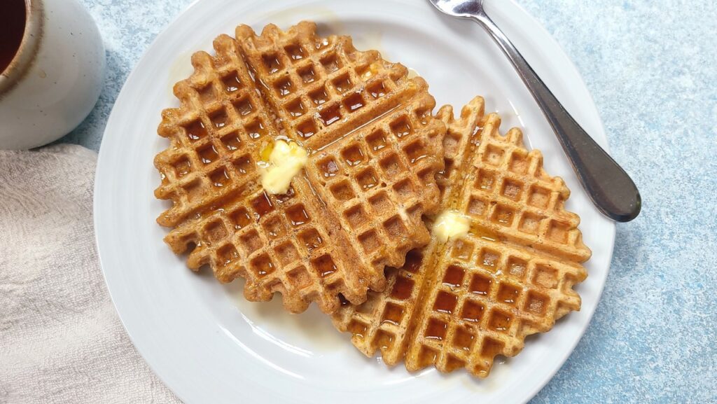 If you love the flavor of corn, these waffles (or pancakes) are such a treat. The heirloom corn flour and sweet canned corn combine to pack a tasty punch, yet the texture of the waffles is still classic with a perfect chewy inside and crispy edges.